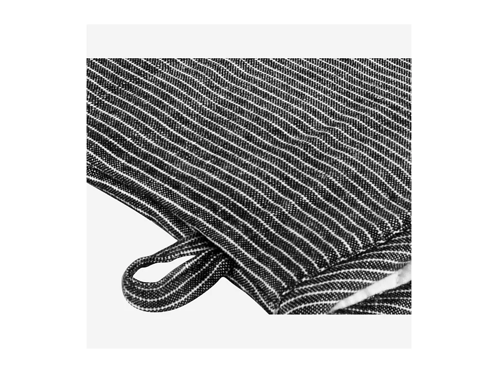 Habitat - Gant de cuisine en coton et lin noir tissé blanc - Fitzroy