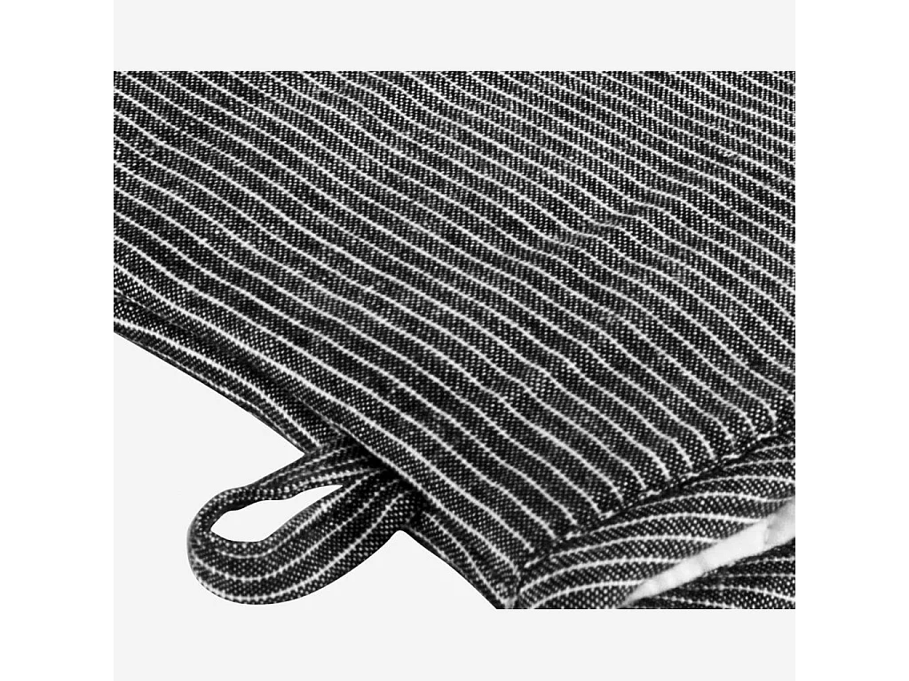 Habitat - Gant de cuisine en coton et lin noir tissé blanc - Fitzroy