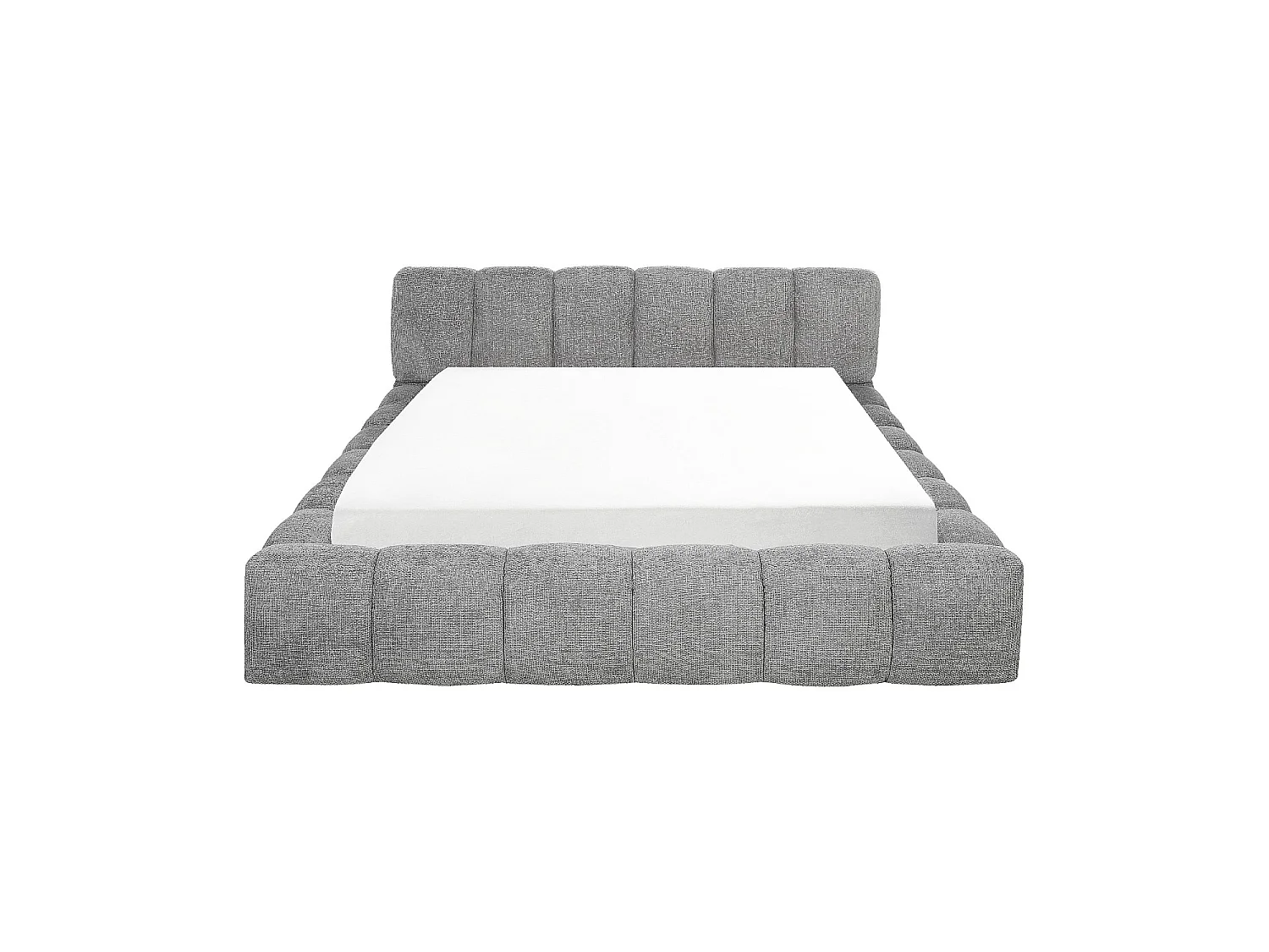 Habitat - Lit coffre 180 x 200 cm en tissu chenille - Gris galet - Setana