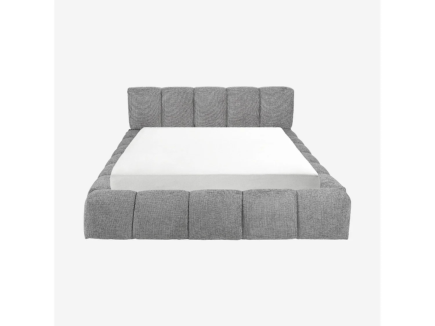 Habitat - Lit coffre 160 x 200 cm en tissu chenille - Gris galet - Setana