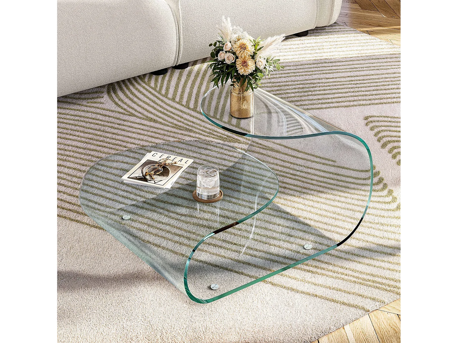Habitat - Table basse en verre - Transparent - Solgina