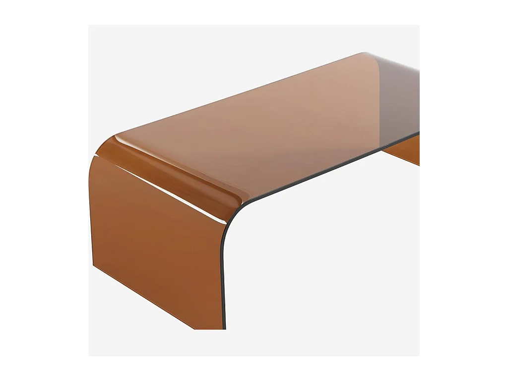 Habitat - Table basse rectangulaire en verre - Marron ambré - Tasilak