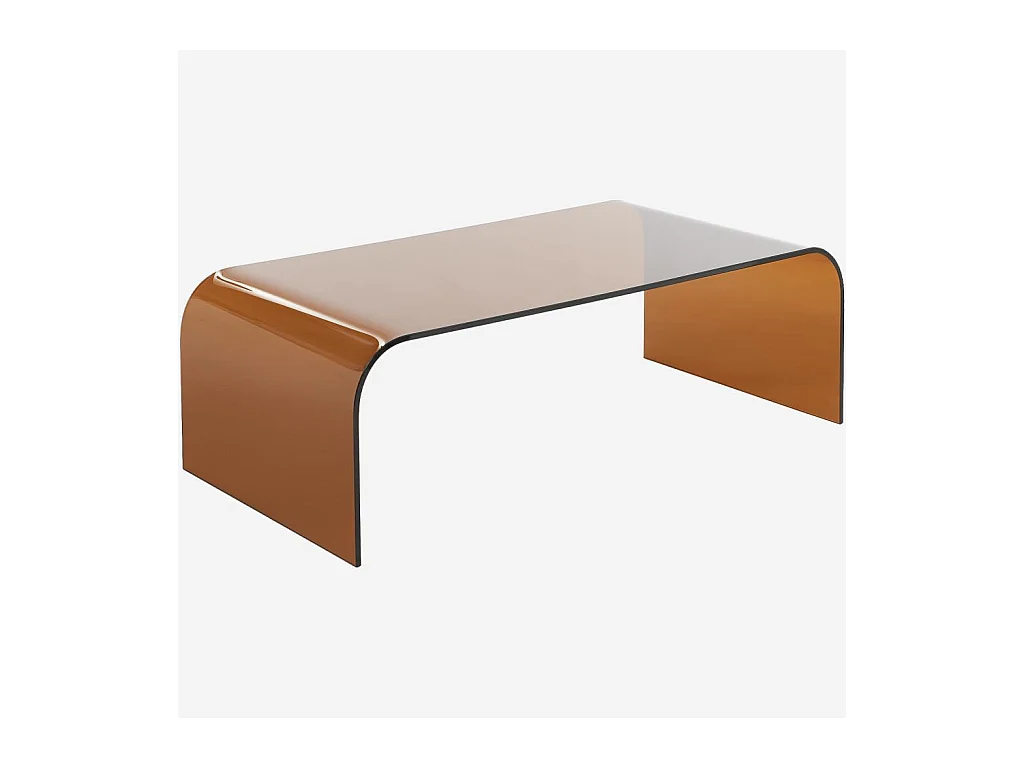 Habitat - Table basse rectangulaire en verre - Marron ambré - Tasilak