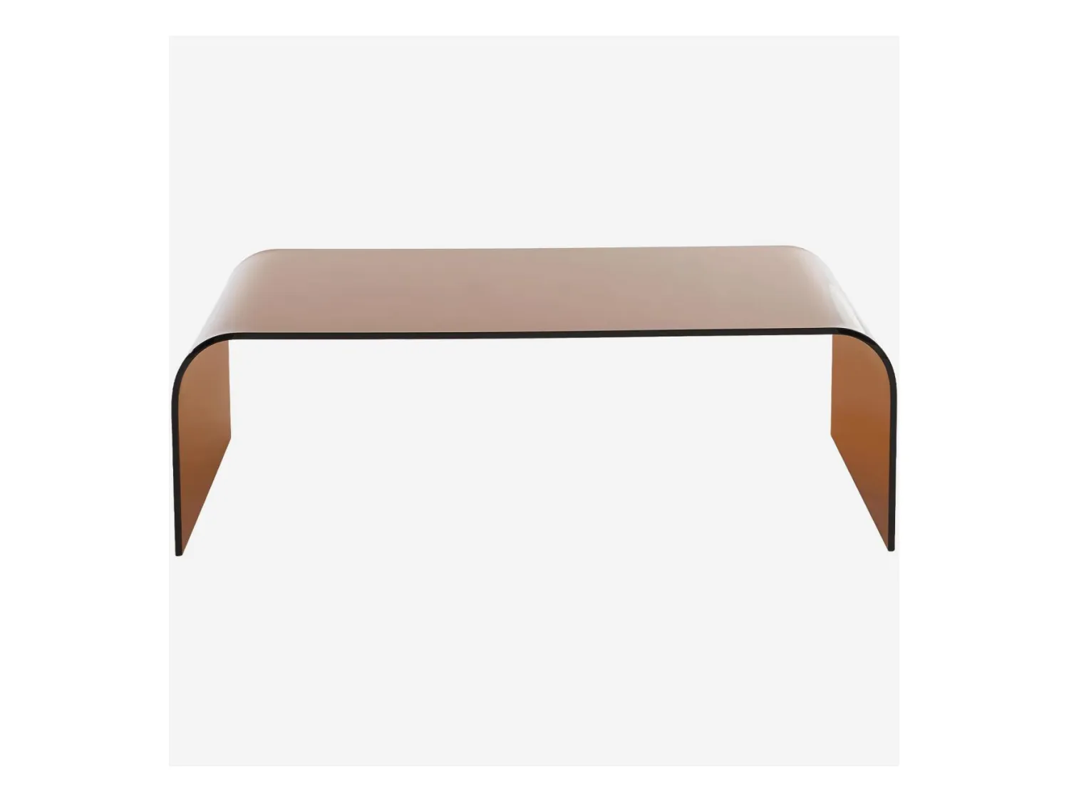 Habitat - Table basse rectangulaire en verre - Marron ambré - Tasilak