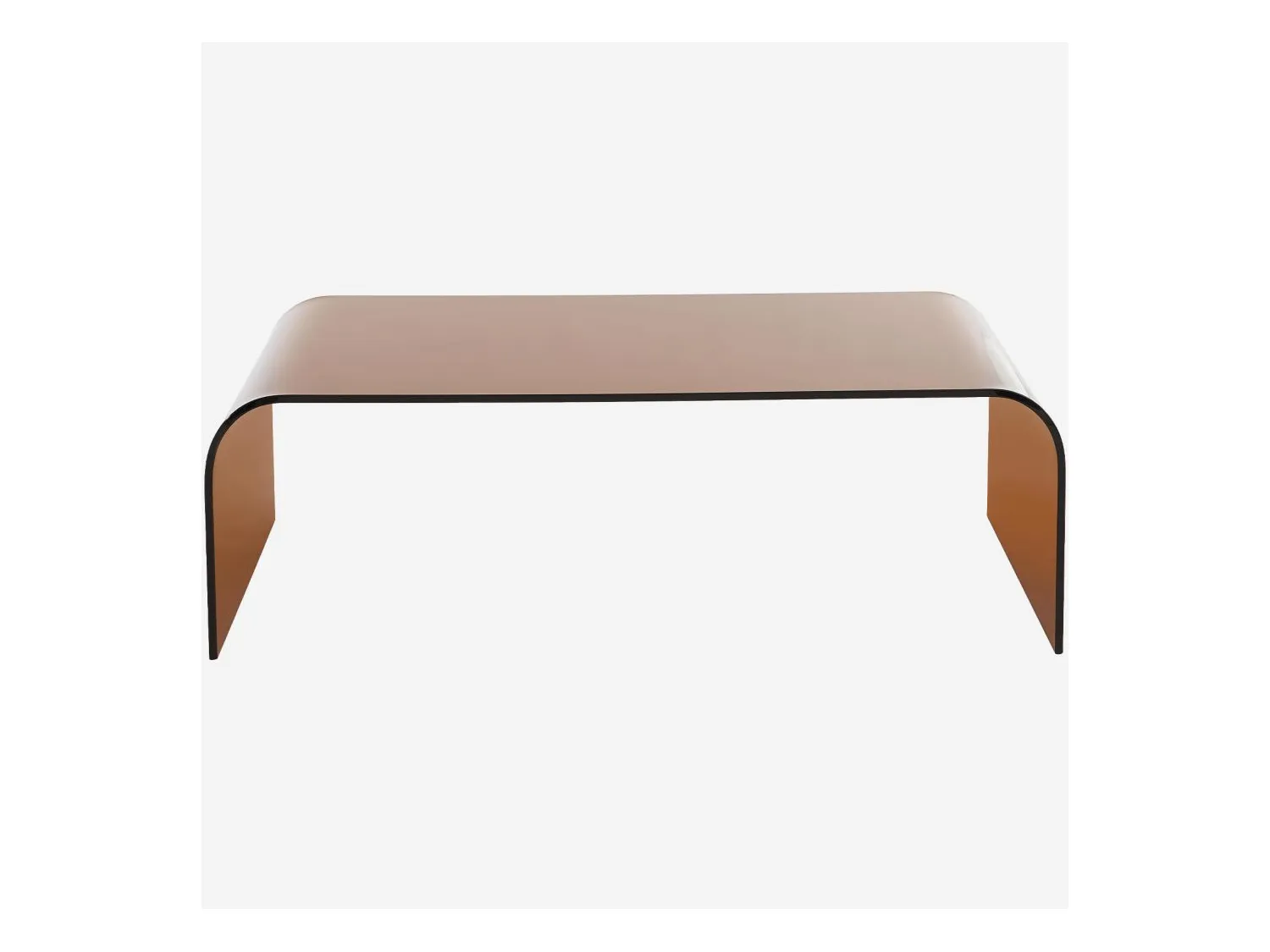 Habitat - Table basse rectangulaire en verre - Marron ambré - Tasilak