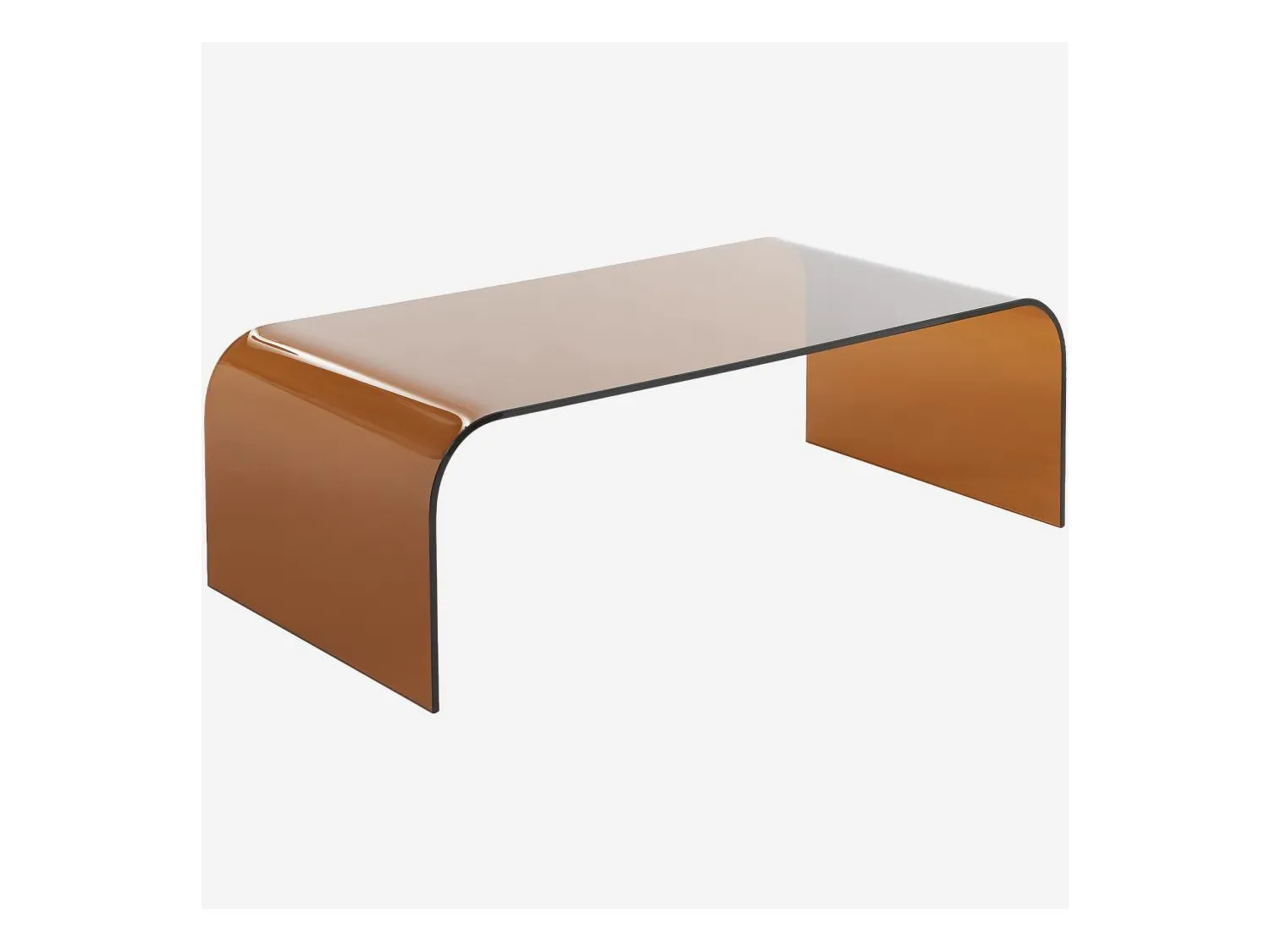 Habitat - Table basse rectangulaire en verre - Marron ambré - Tasilak