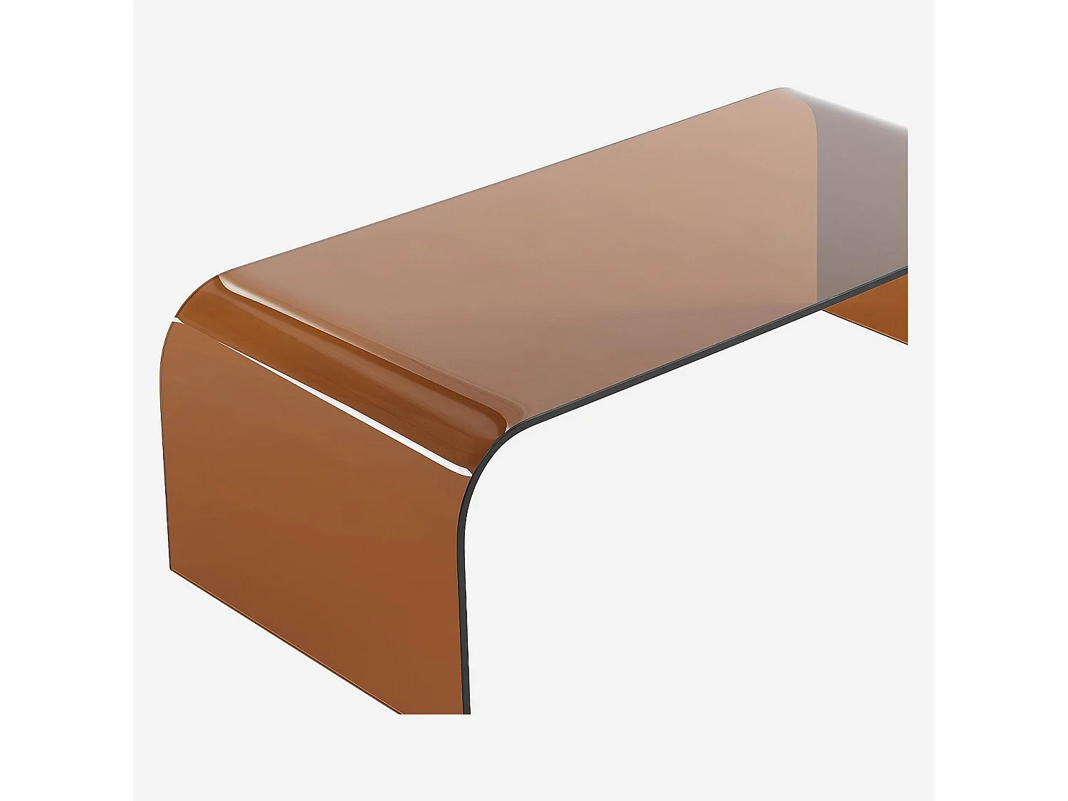 Habitat - Table basse rectangulaire en verre - Marron ambré - Tasilak