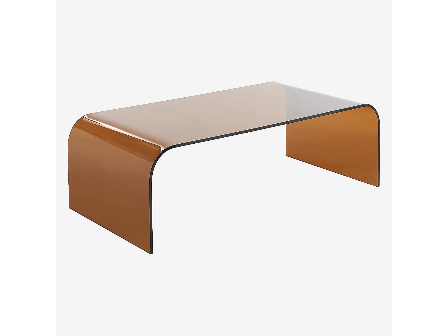 Habitat - Table basse rectangulaire en verre - Marron ambré - Tasilak