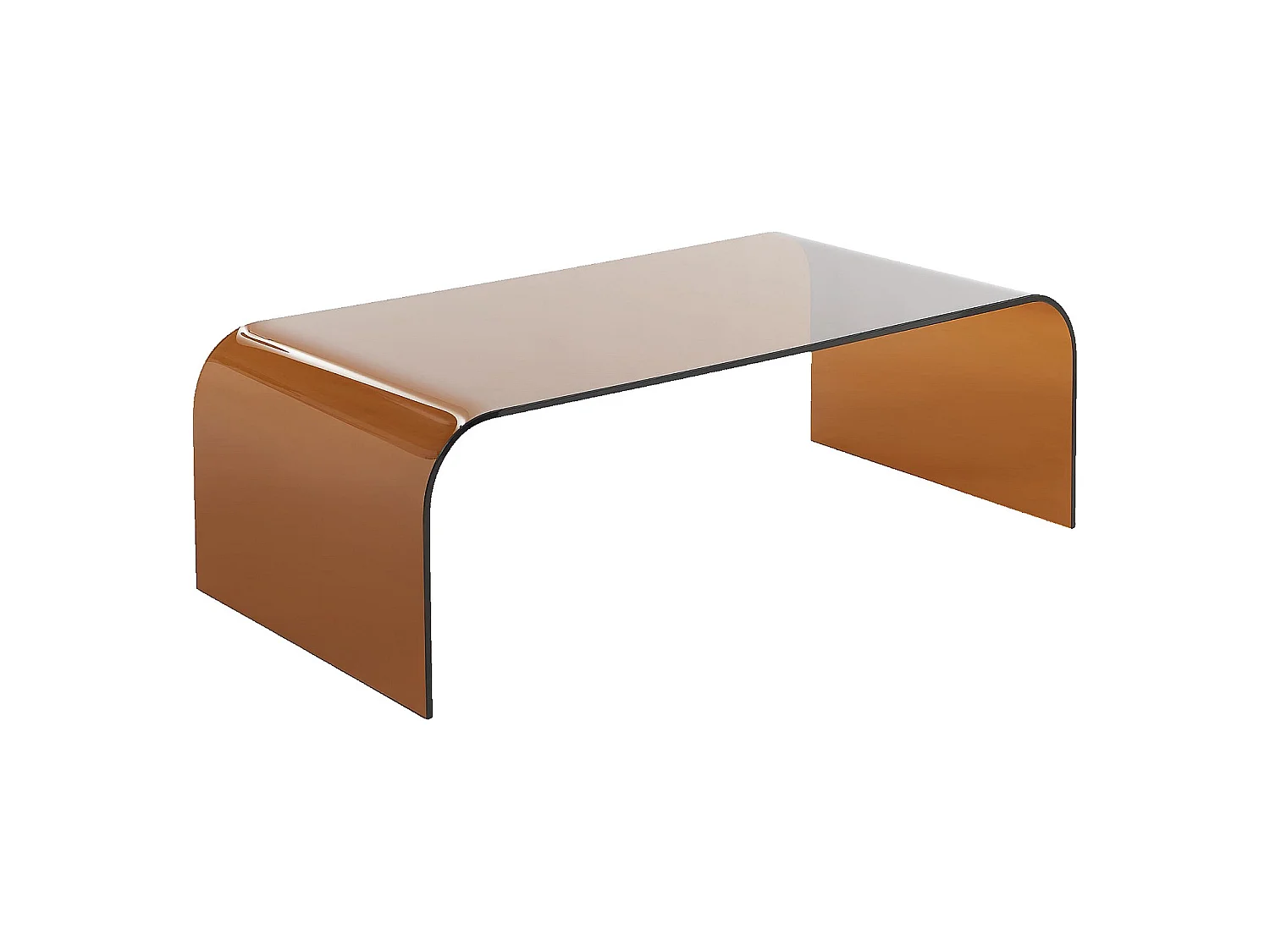 Habitat - Table basse rectangulaire en verre - Marron ambré - Tasilak