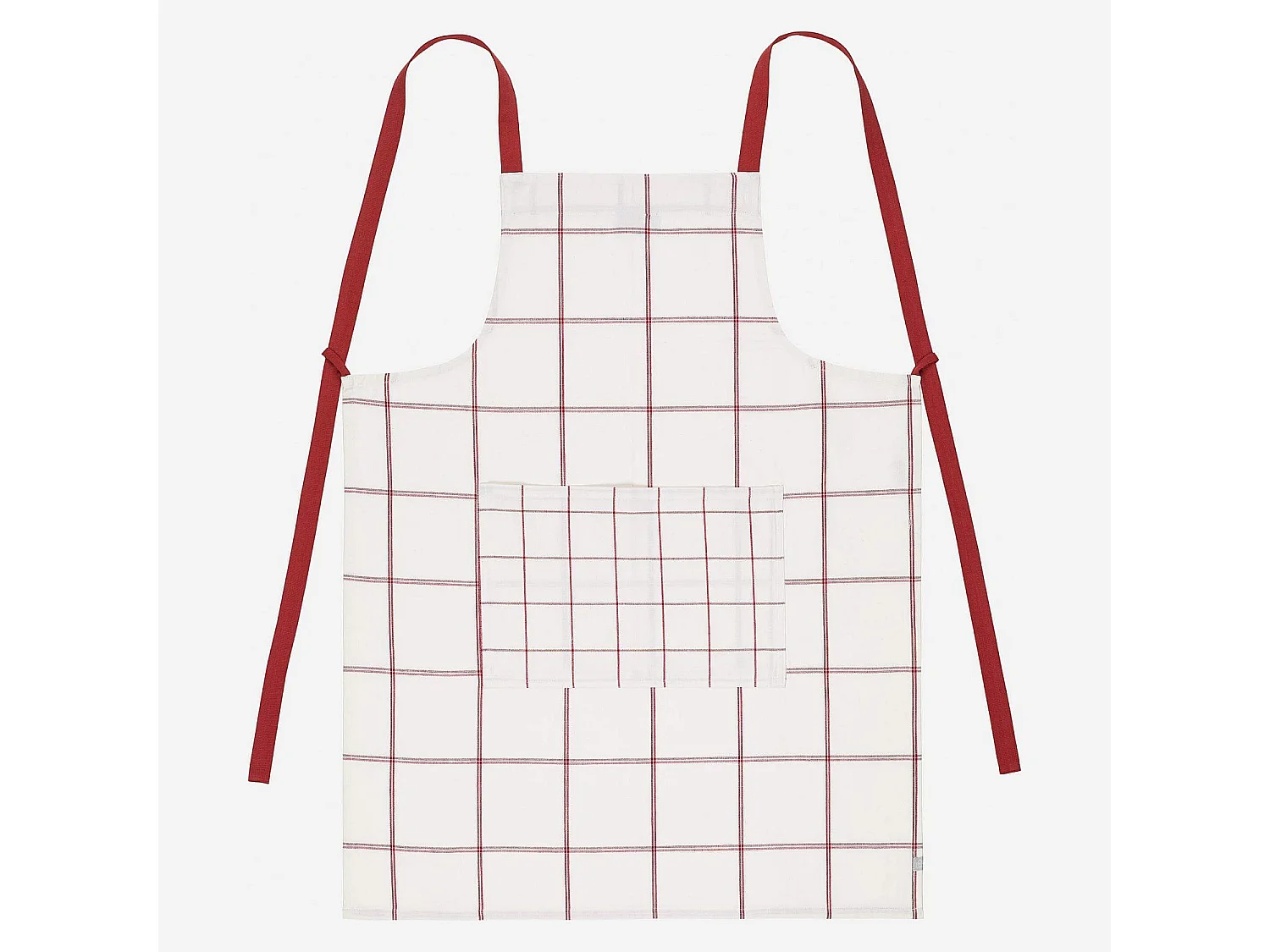 Habitat - Tablier de cuisine en coton - Blanc à carreaux rouges - Julie