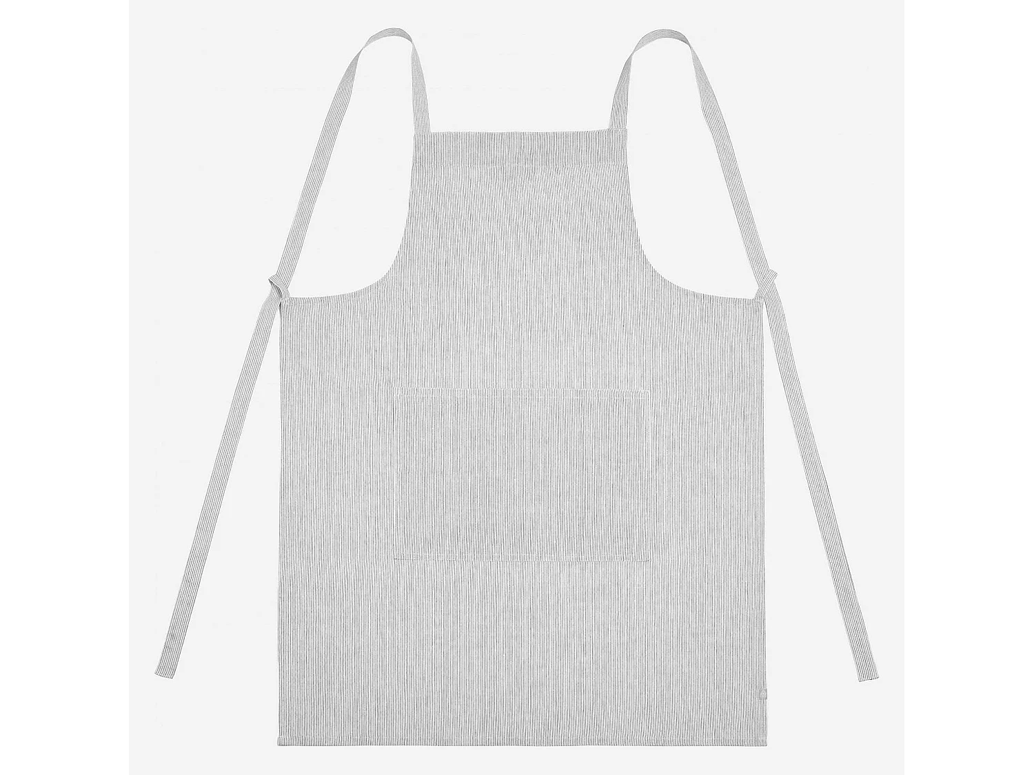 Habitat - Tablier de cuisine en coton et lin - Blanc tissé noir - Flag