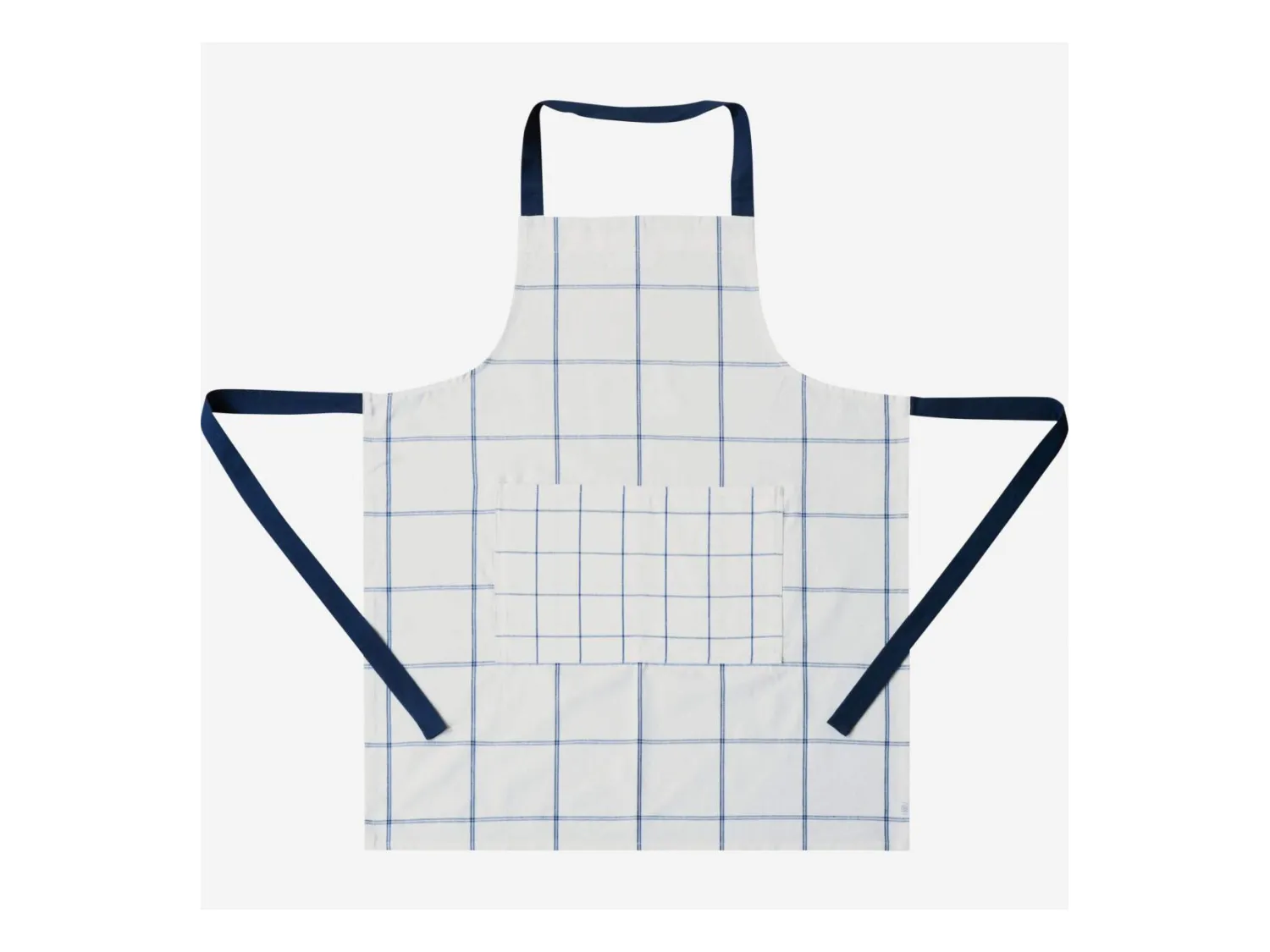 Habitat - Tablier de cuisine en coton - Blanc à carreaux bleus - Julie