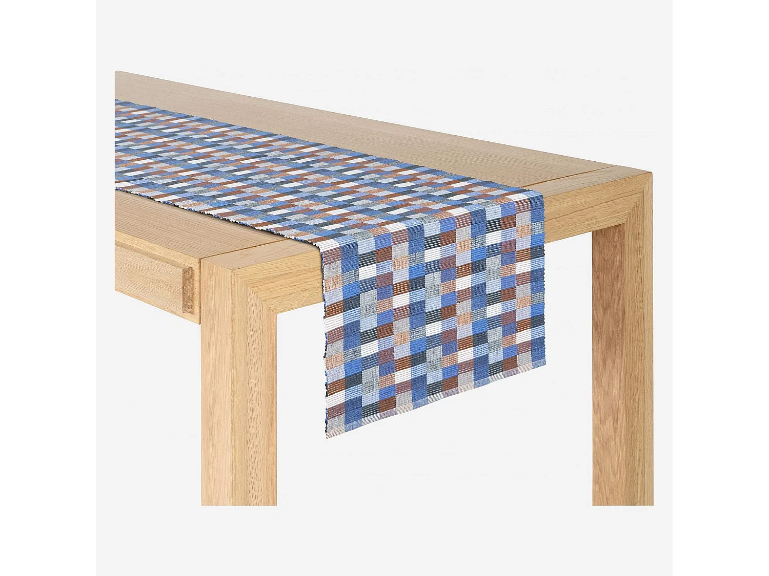 Habitat - Lot de 2 travers de table en coton - 140 x 40 cm - Bleu - Taleb