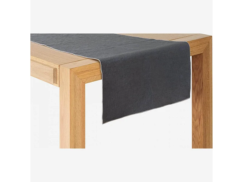 Habitat - Travers de table en lin - 40 x 150 cm - Gris anthracite - Linen