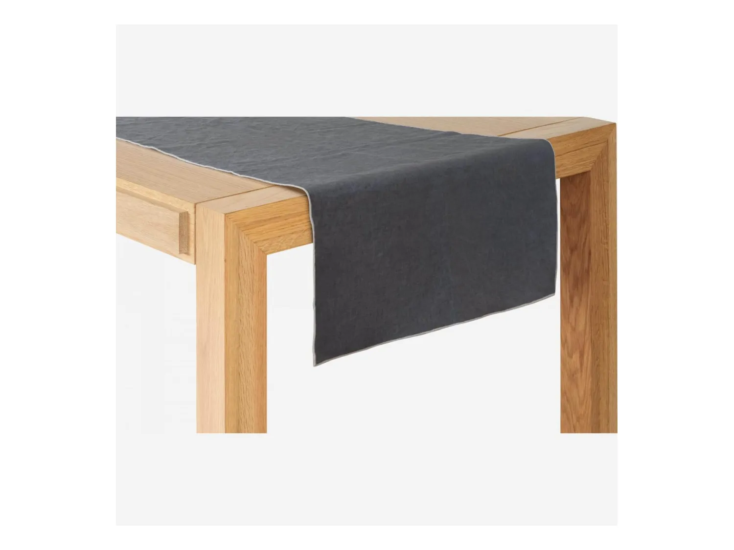 Habitat - Travers de table en lin - 40 x 150 cm - Gris anthracite - Linen