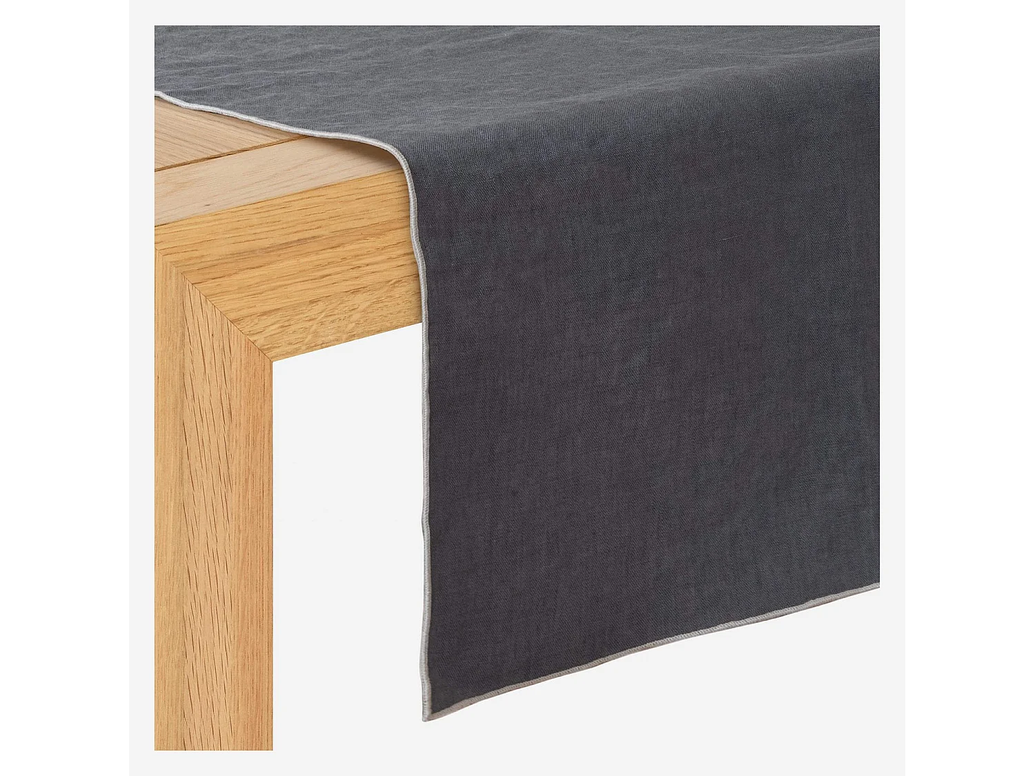 Habitat - Travers de table en lin - 40 x 150 cm - Gris anthracite - Linen