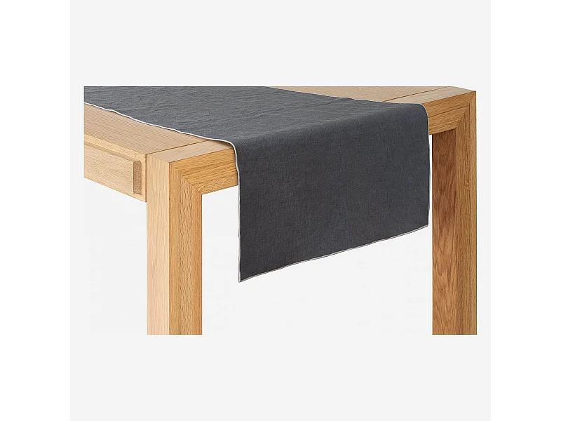 Habitat - Travers de table en lin - 40 x 150 cm - Gris anthracite - Linen