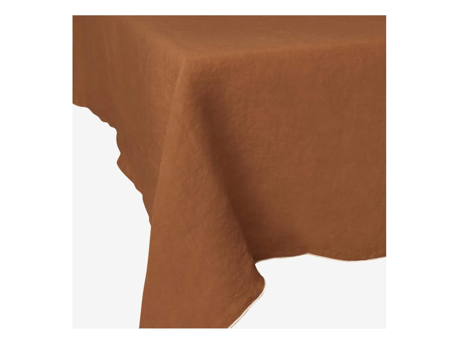 Habitat - Nappe en lin - 150 x 250 cm - Marron caramel - Linen