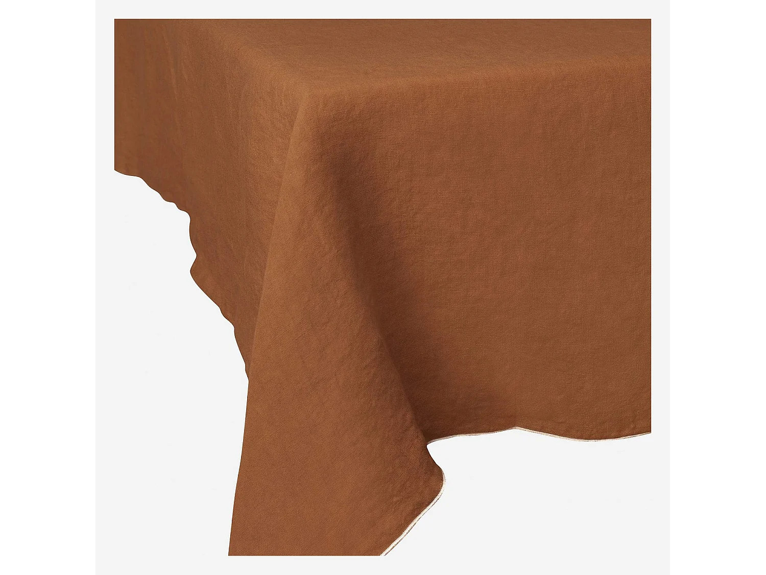 Habitat - Nappe en lin - 150 x 250 cm - Marron caramel - Linen