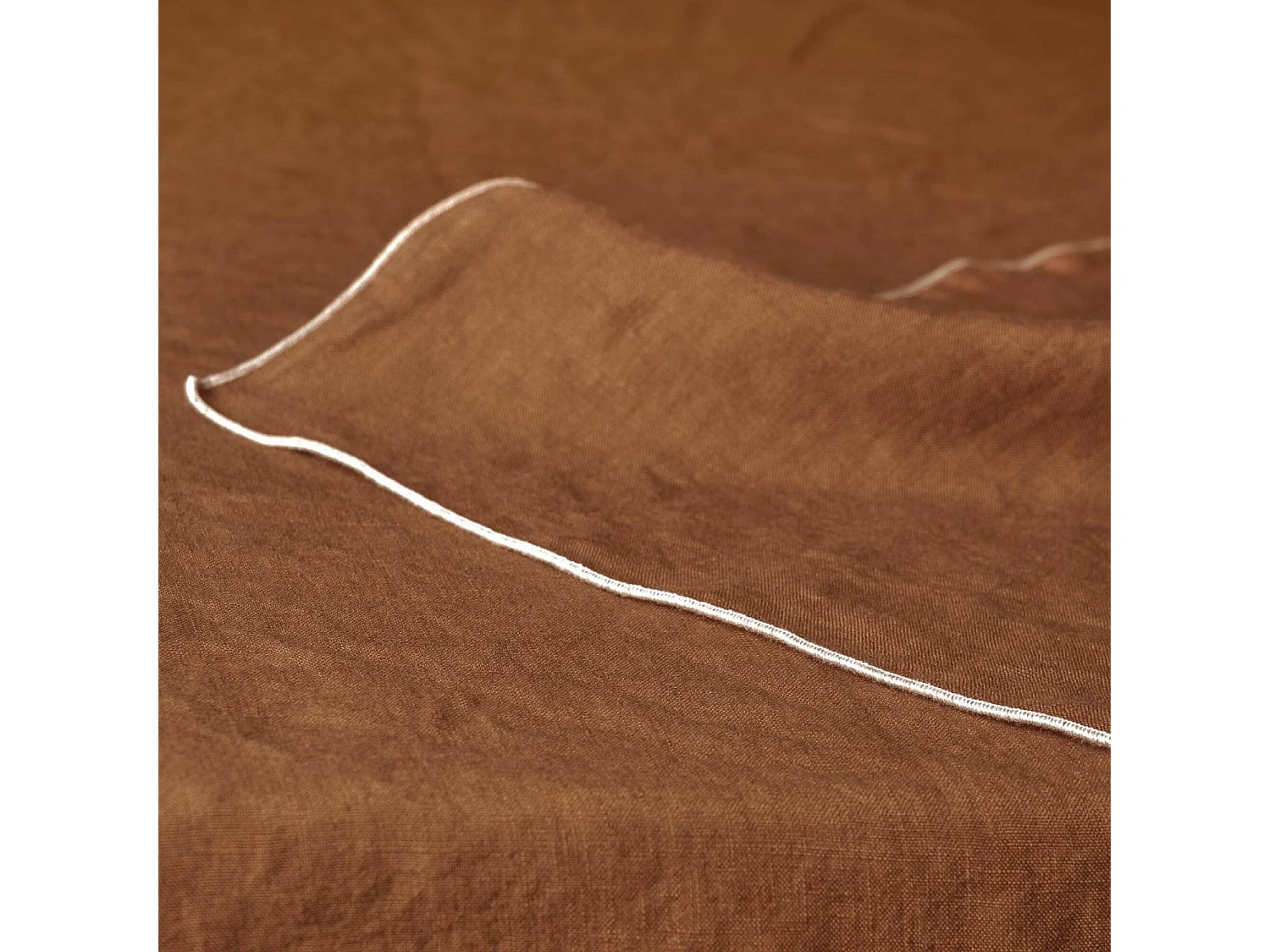 Habitat - Nappe en lin - 150 x 250 cm - Marron caramel - Linen
