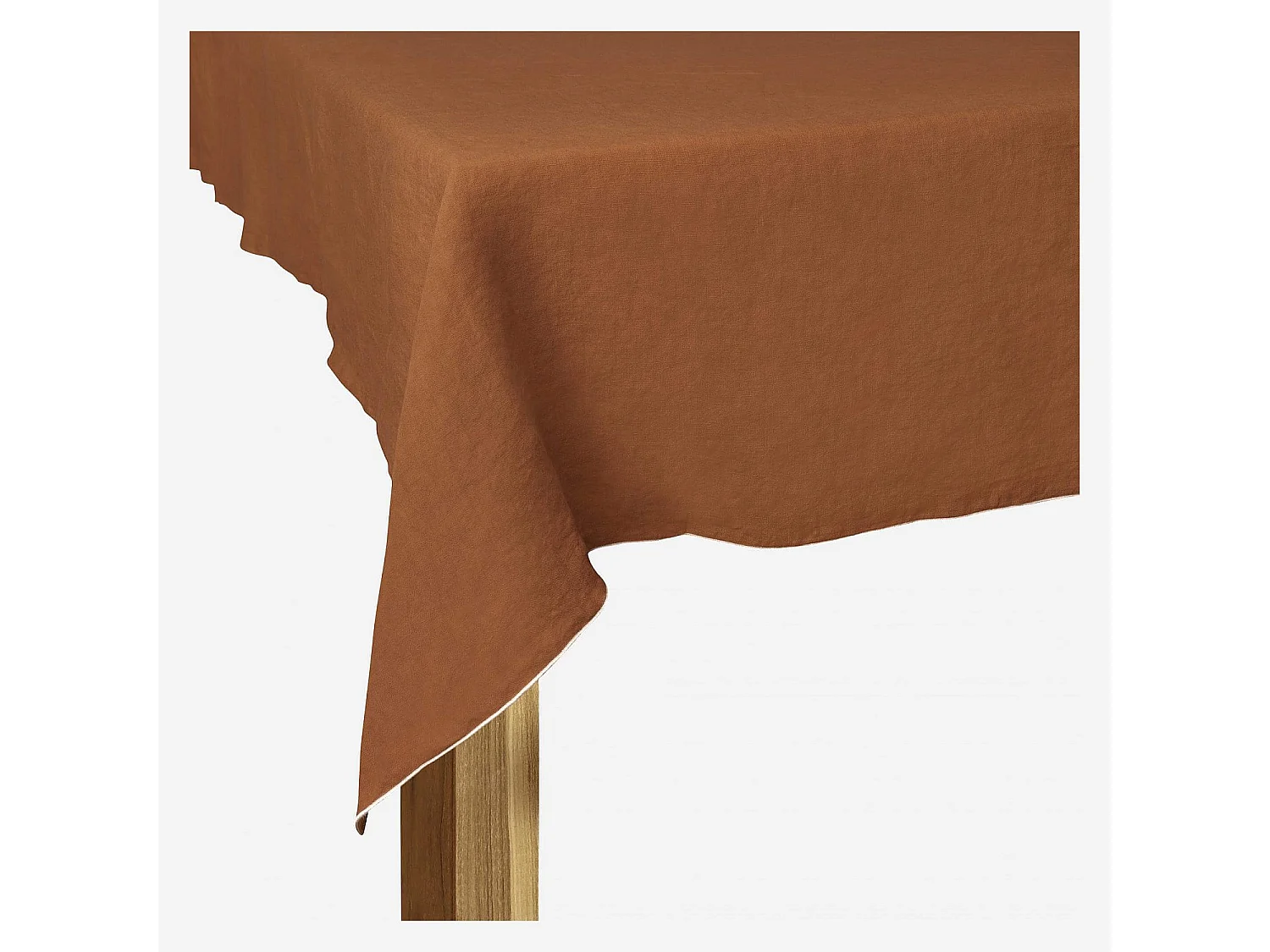 Habitat - Nappe en lin - 150 x 250 cm - Marron caramel - Linen