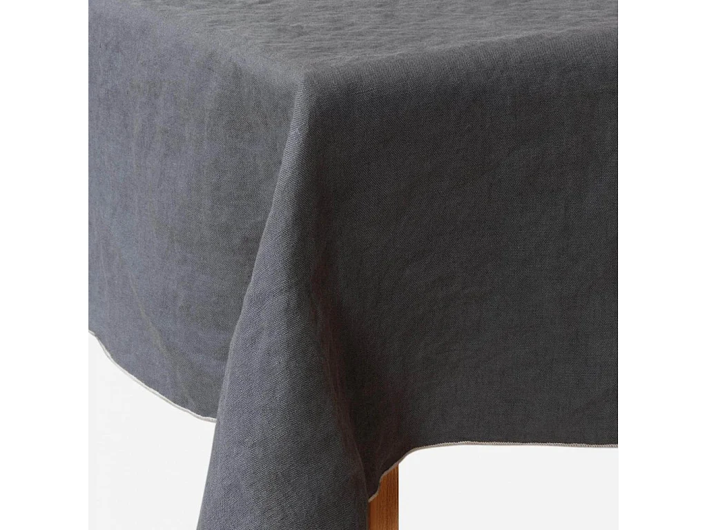Habitat - Nappe en lin - 150 x 250 cm - Gris anthracite - Linen