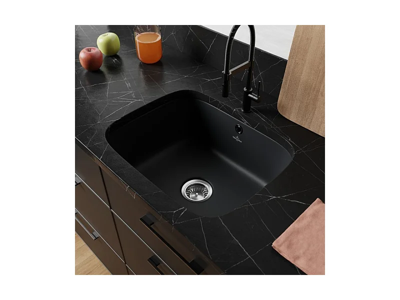 Evier 1 bac Villeroy et Boch Cisterna 60C Pure Black CeramicPlus