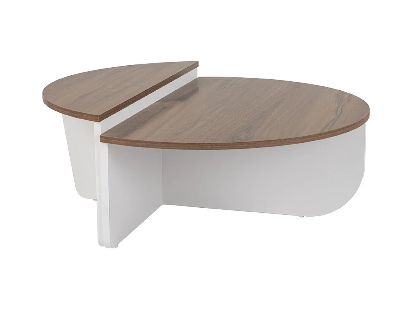 Table basse ronde duo effet travertin 90cm XYN