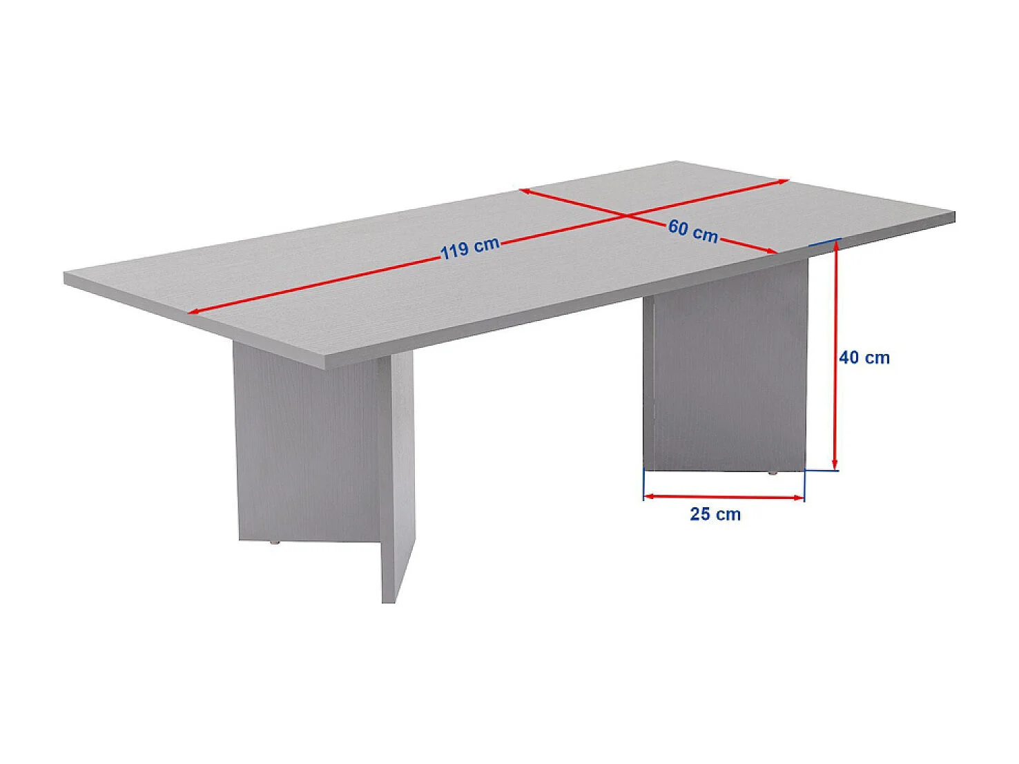 Table basse rectangulaire effet travertin 119x60cm TOPI