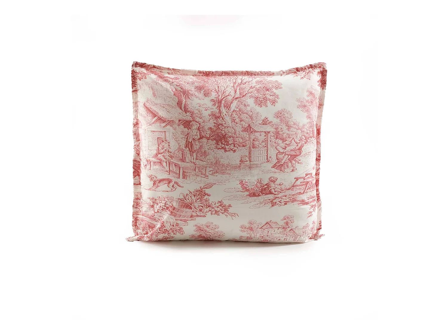 Cuscino arredo in percalle di cotone stampa toile de jouy