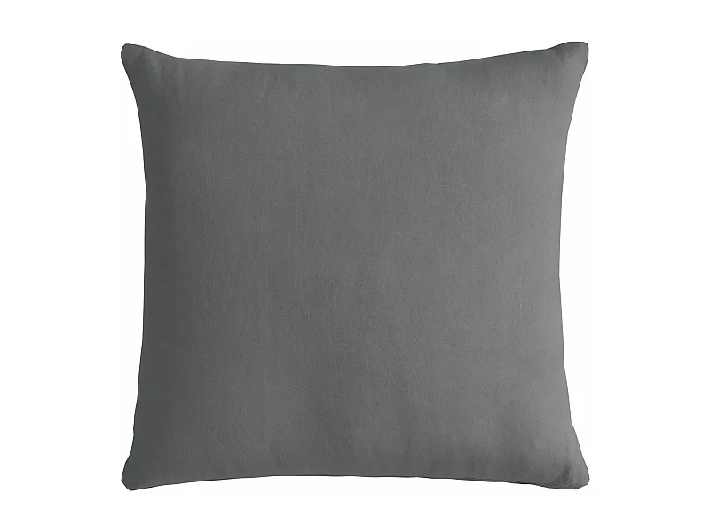 Cuscino arredo in puro cotone stonewashed grigio