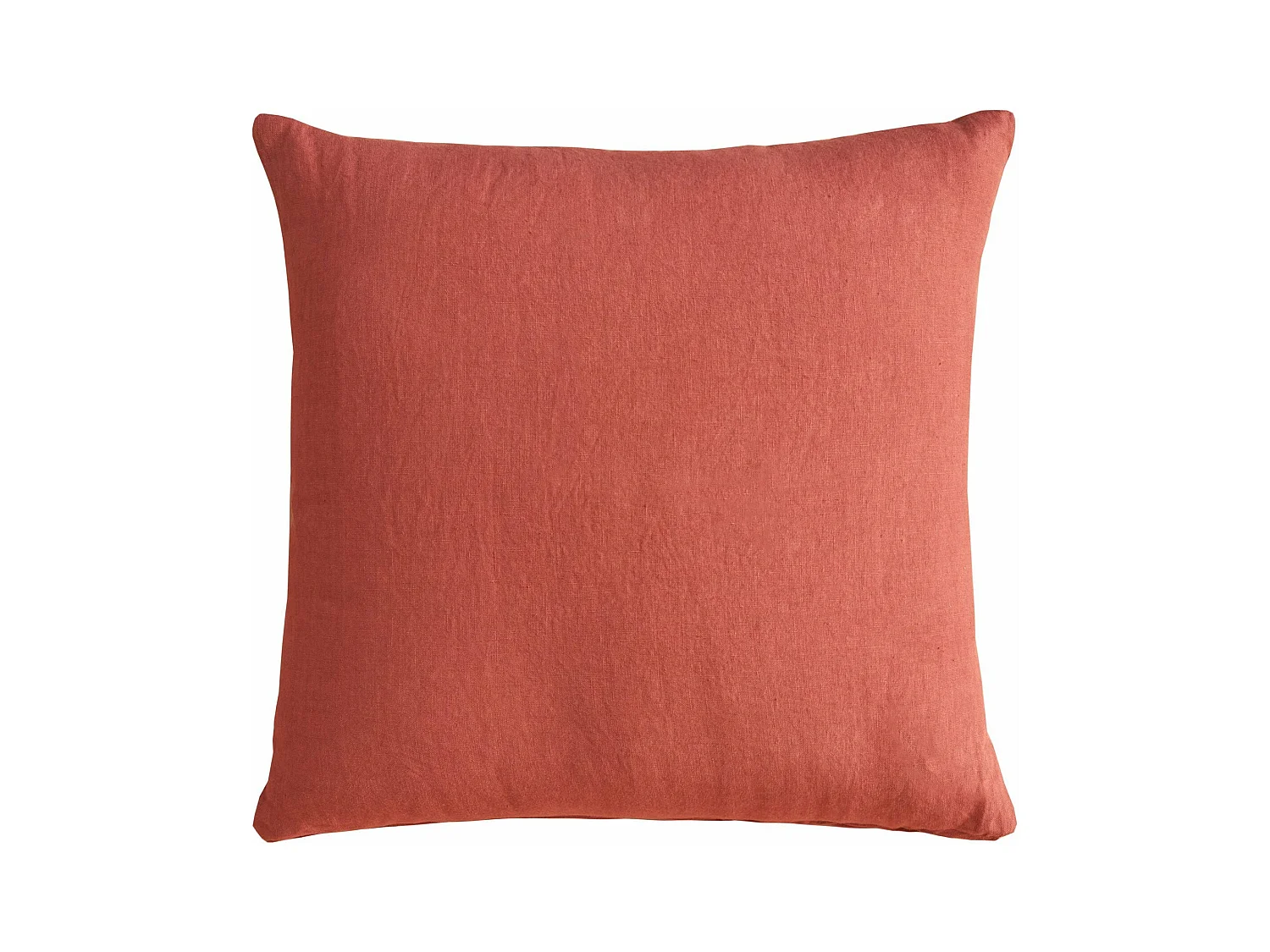 Cuscino arredo in puro lino stonewashed rosso