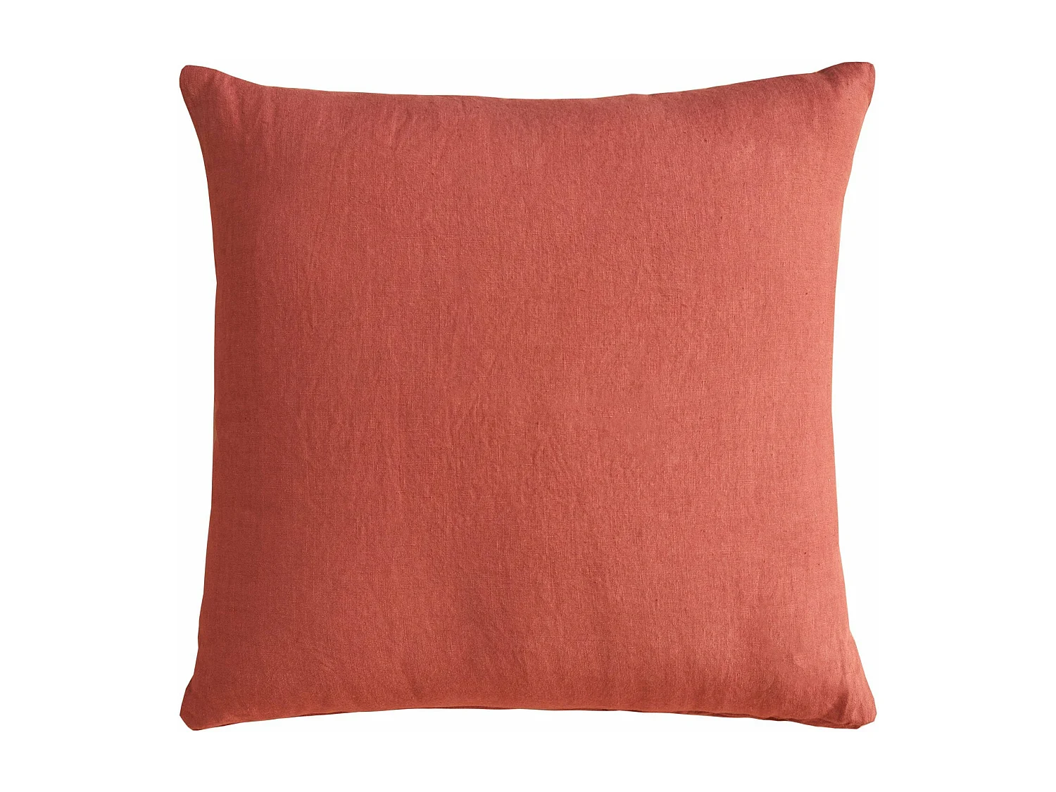 Cuscino arredo in puro lino stonewashed rosso