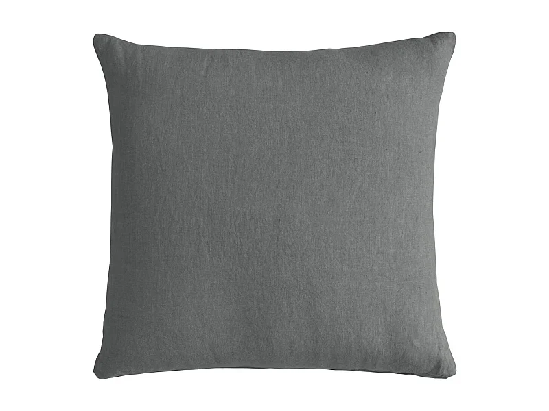 Cuscino arredo in puro lino stonewashed grigio