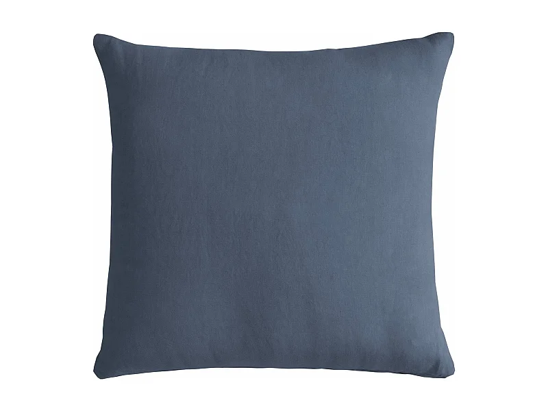 Cuscino arredo in puro cotone stonewashed blu