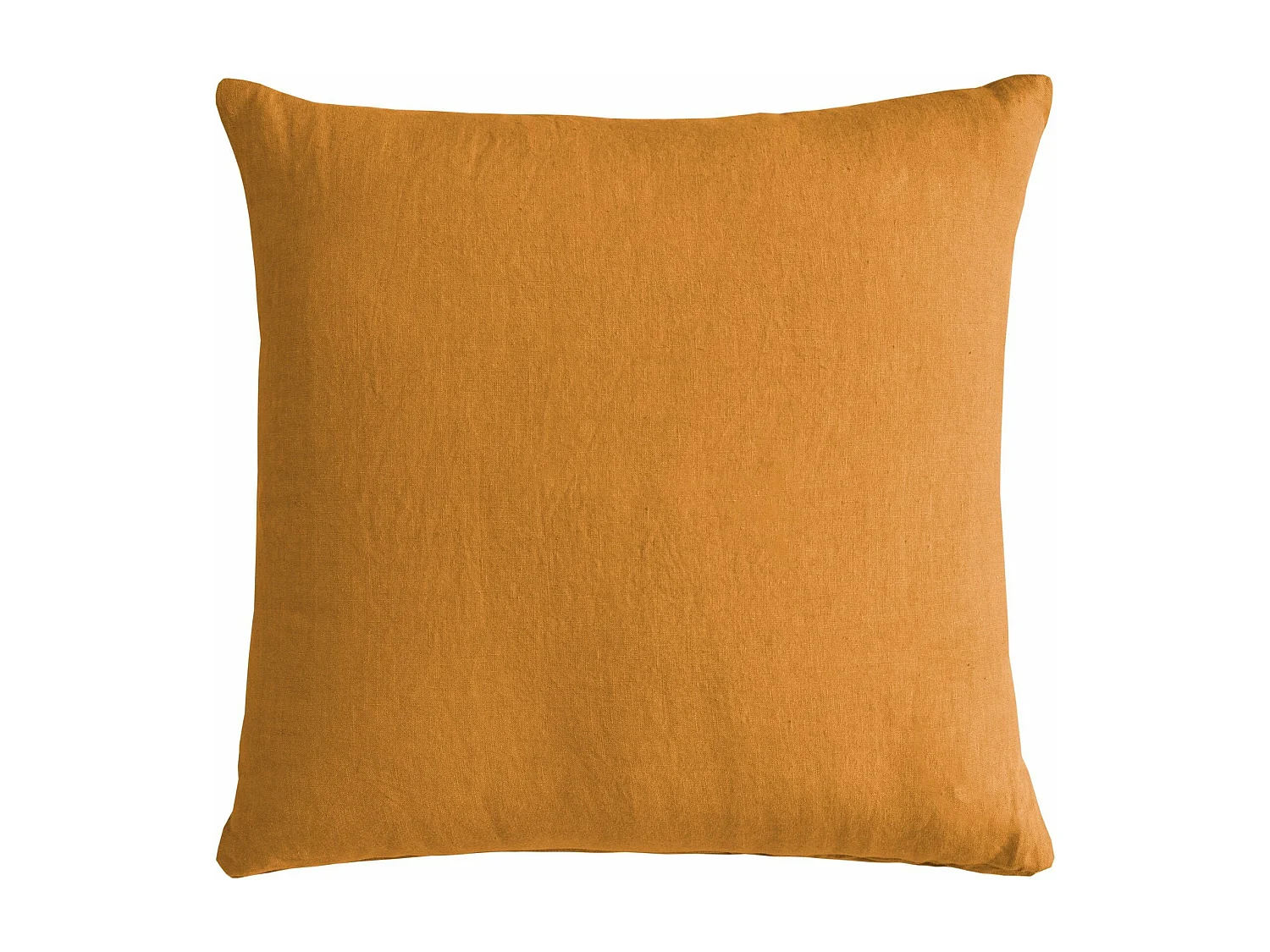 Cuscino arredo in puro lino stonewashed arancione