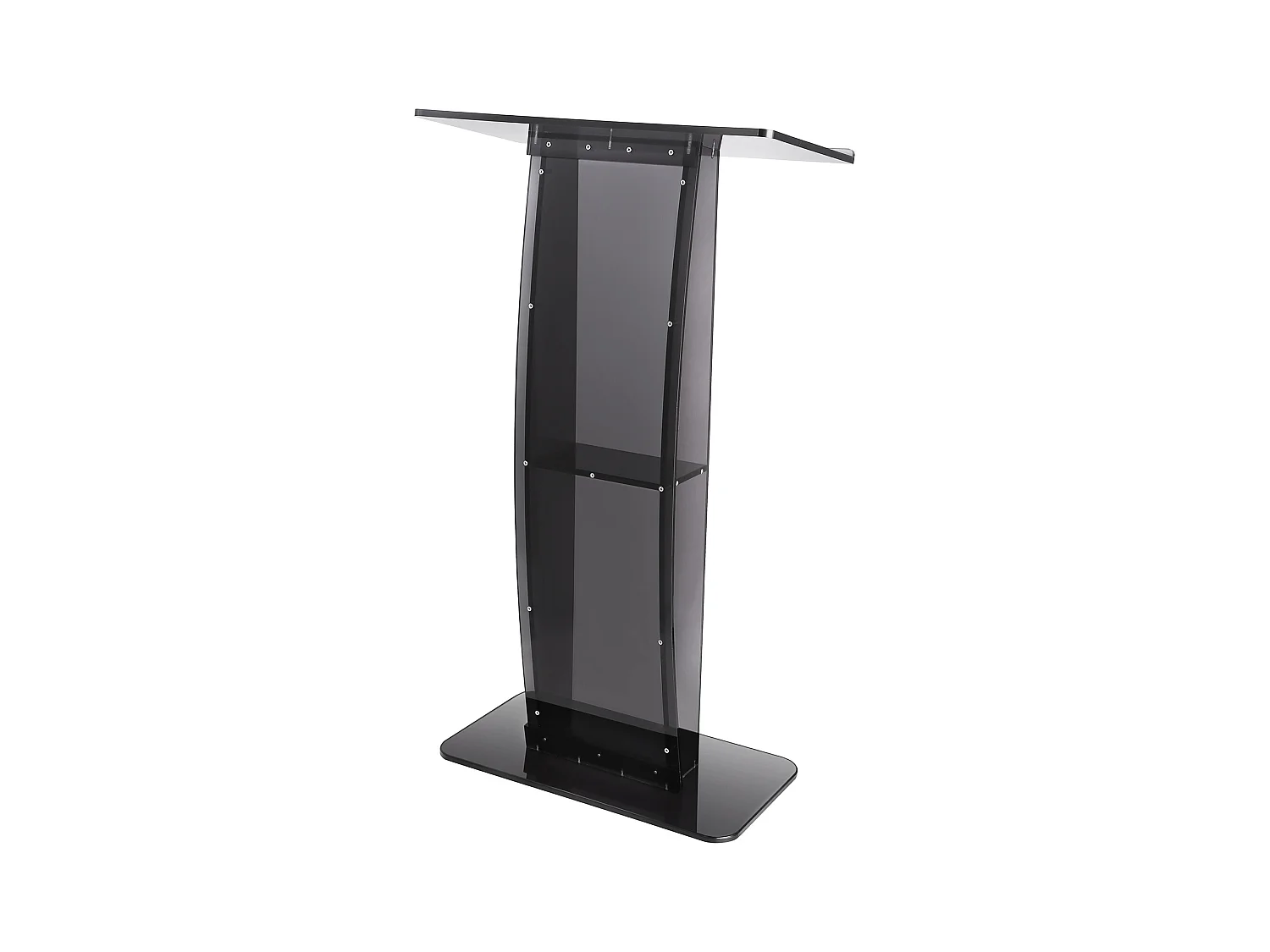 Podium en Acrylique SucceBuy de 47 Po, Support Transparent avec Surface de Lecture et Étagère de Rangement