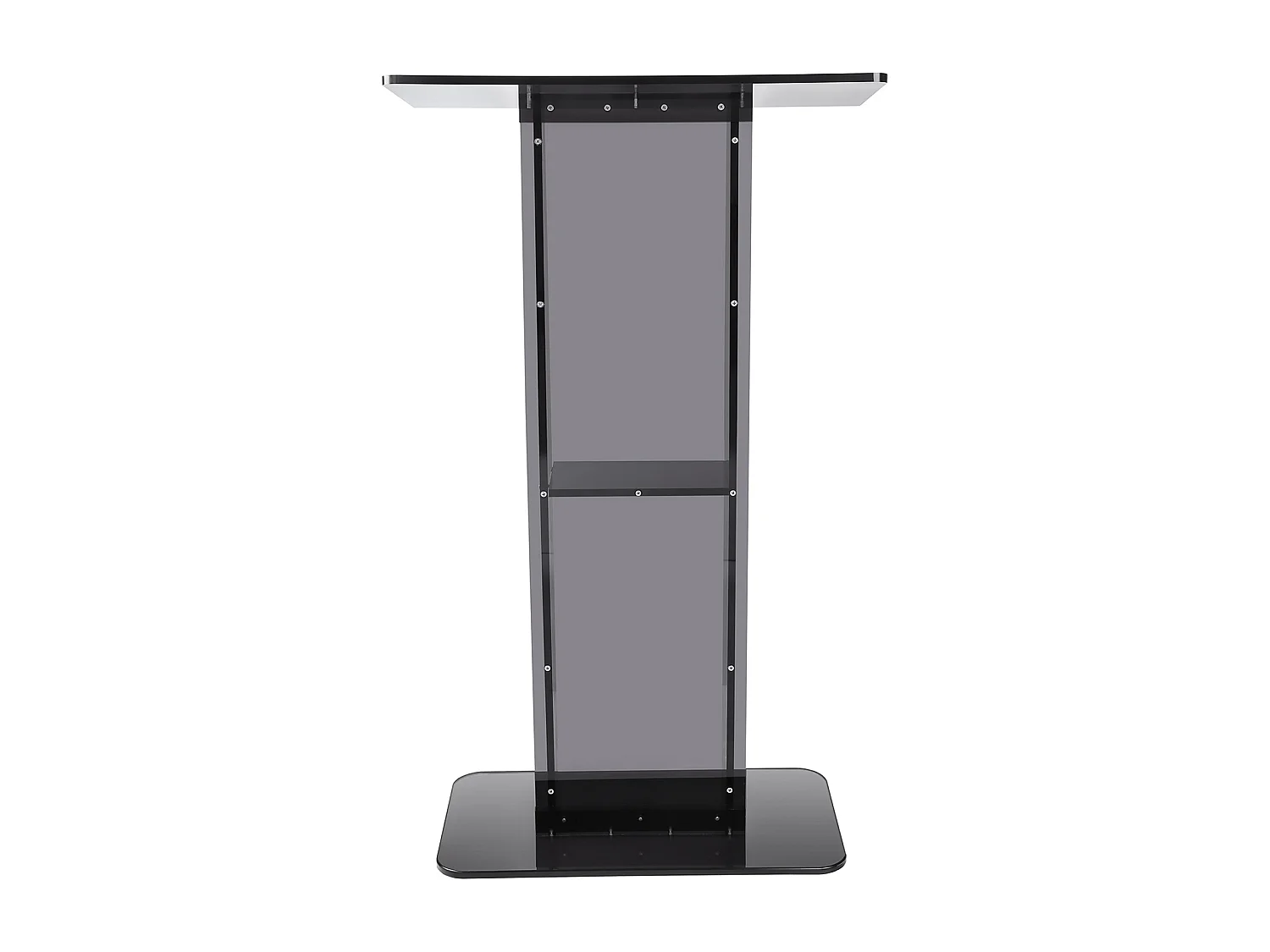 Podium en Acrylique SucceBuy de 47 Po, Support Transparent avec Surface de Lecture et Étagère de Rangement
