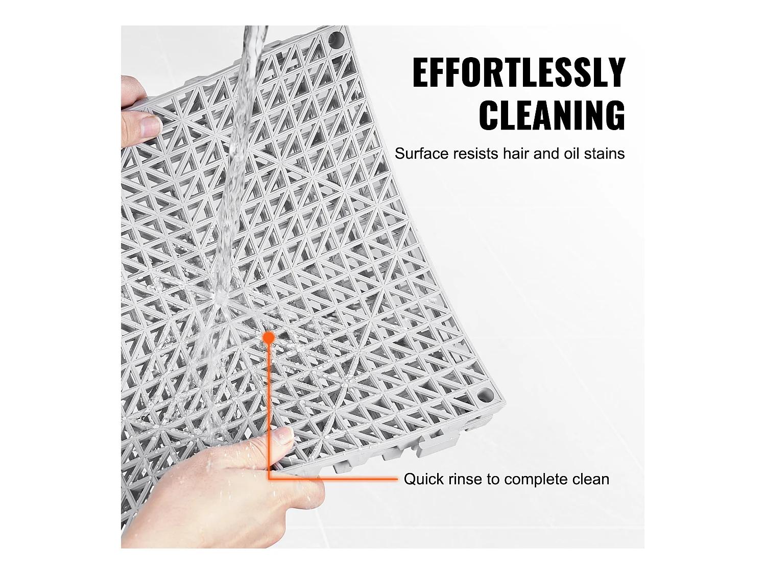 Tapis de Sol Emboîtable SucceBuy. PVC 12 x 12 Pouces. Antidérapant. Paquet de 50. Pour Les Zones Humides