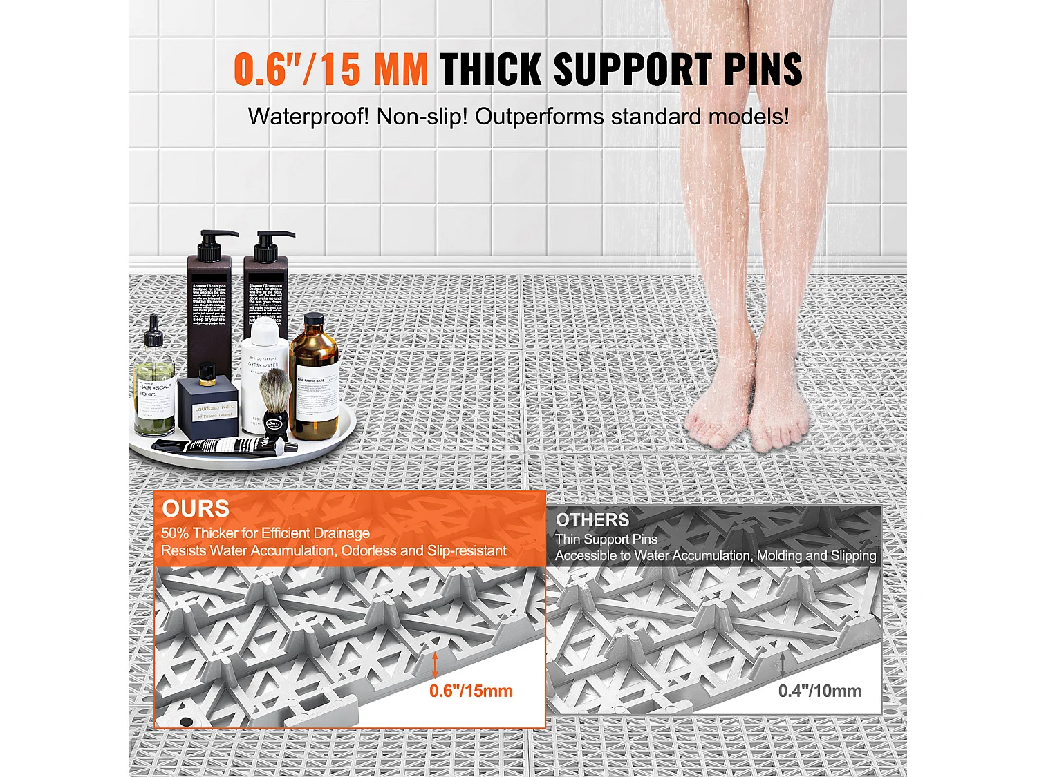 Acquista Tappetini ad Incastro SucceBuy. PVC 12 x 12 Pollici. Antiscivolo. Confezione da 50. Per Zone Umide.