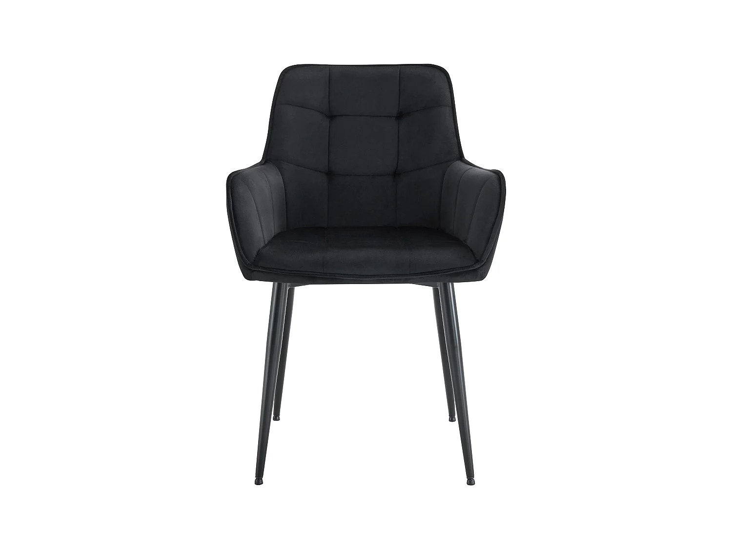 Lot de 2  chaise salle à manger - Velours - Noir - Ferndale