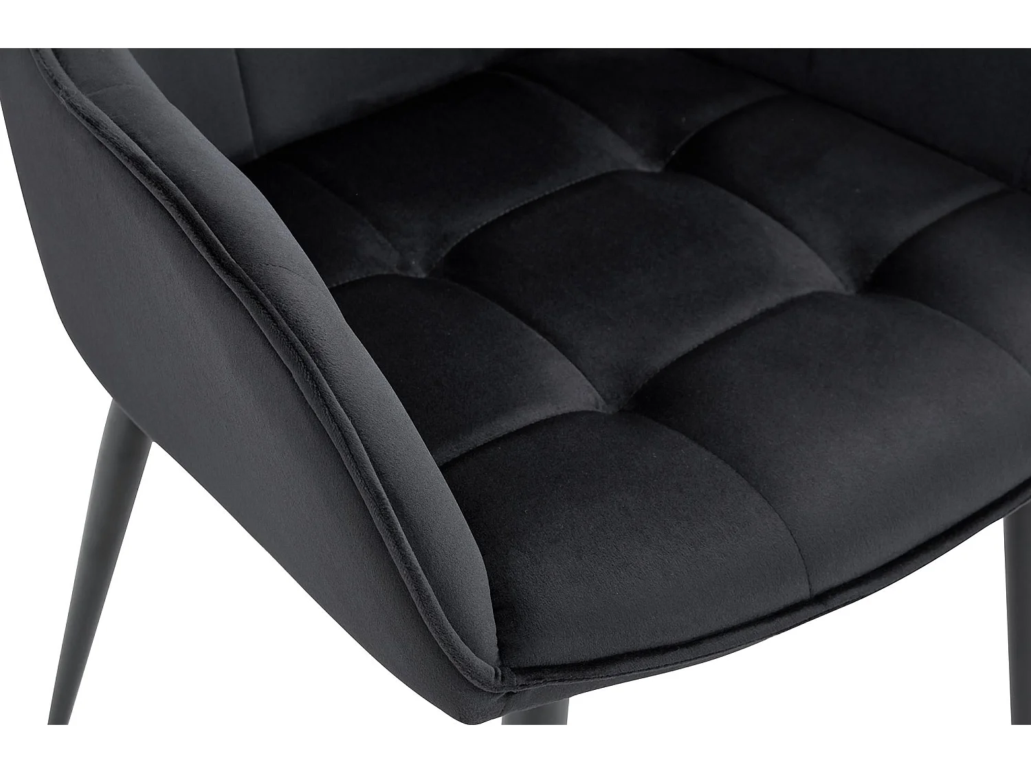 Lot de 2  chaise salle à manger - Velours - Noir - Ferndale