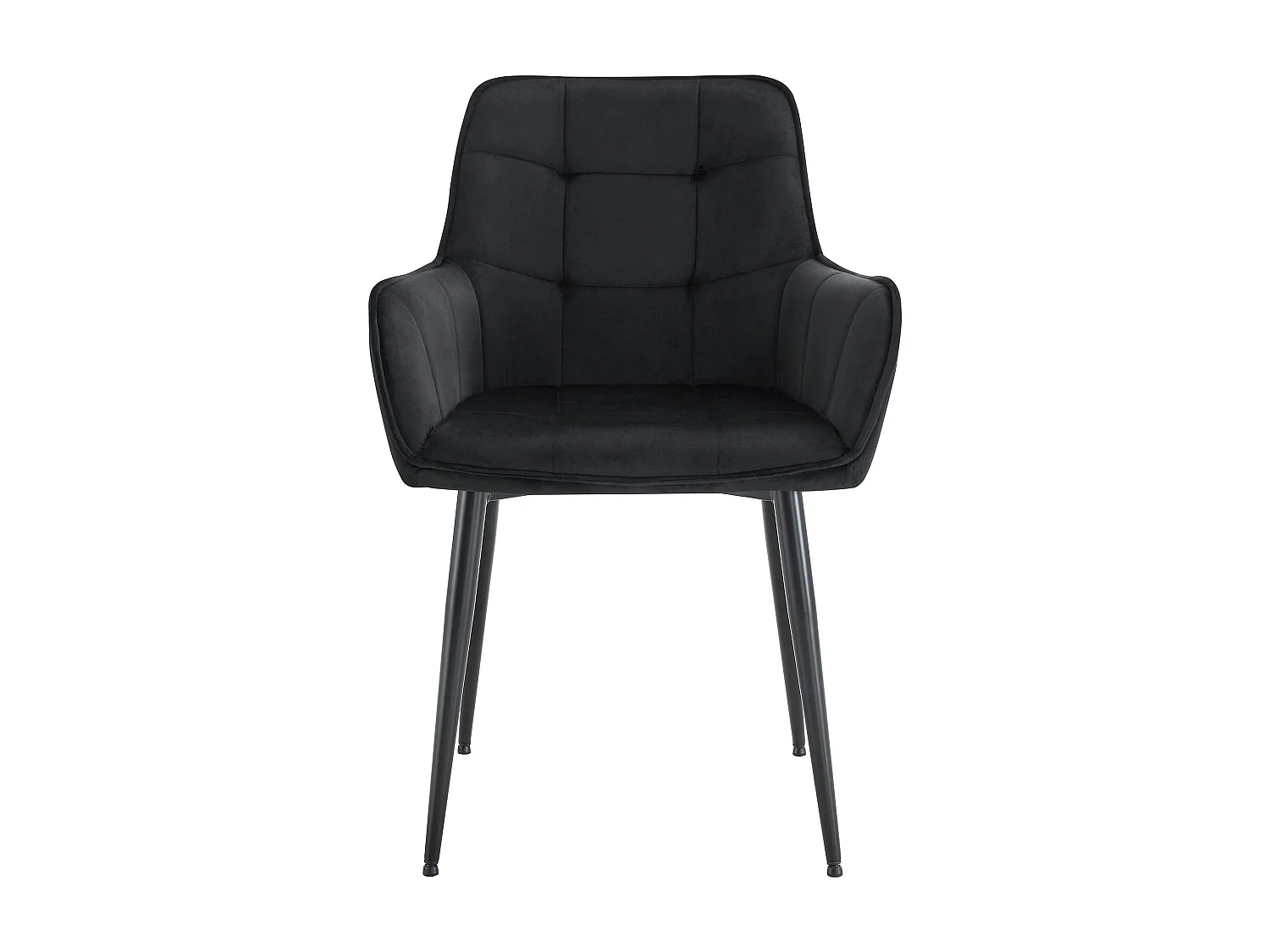 Lot de 2  chaise salle à manger - Velours - Noir - Ferndale