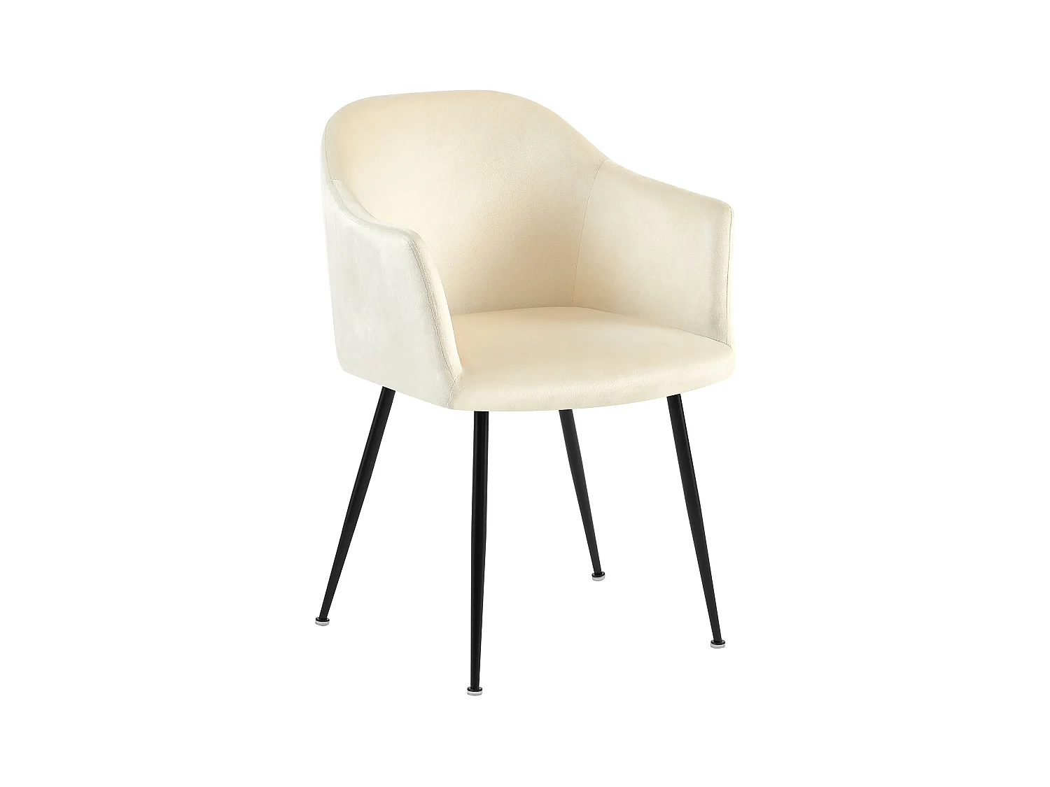 chaises avec accoudoirs - Velours & Chrome - Crème - Jaysie