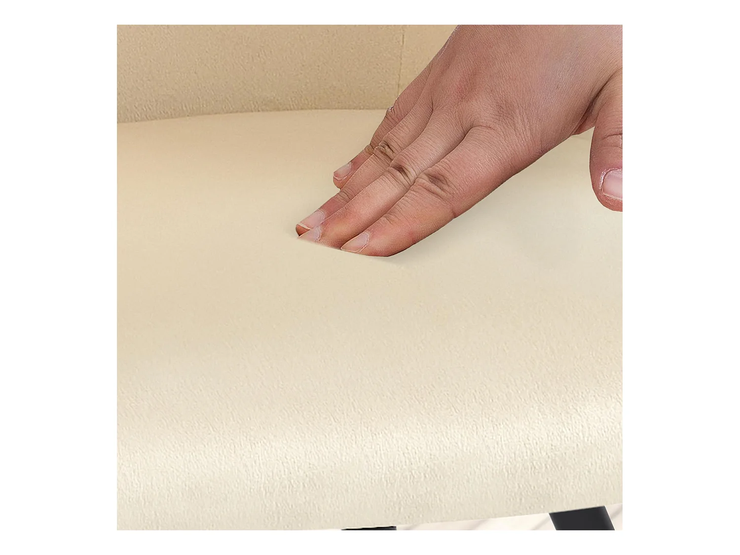 chaises avec accoudoirs - Velours & Chrome - Crème - Jaysie