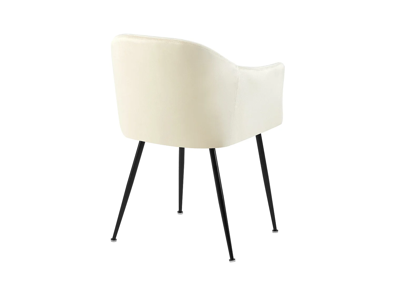 chaises avec accoudoirs - Velours & Chrome - Crème - Jaysie