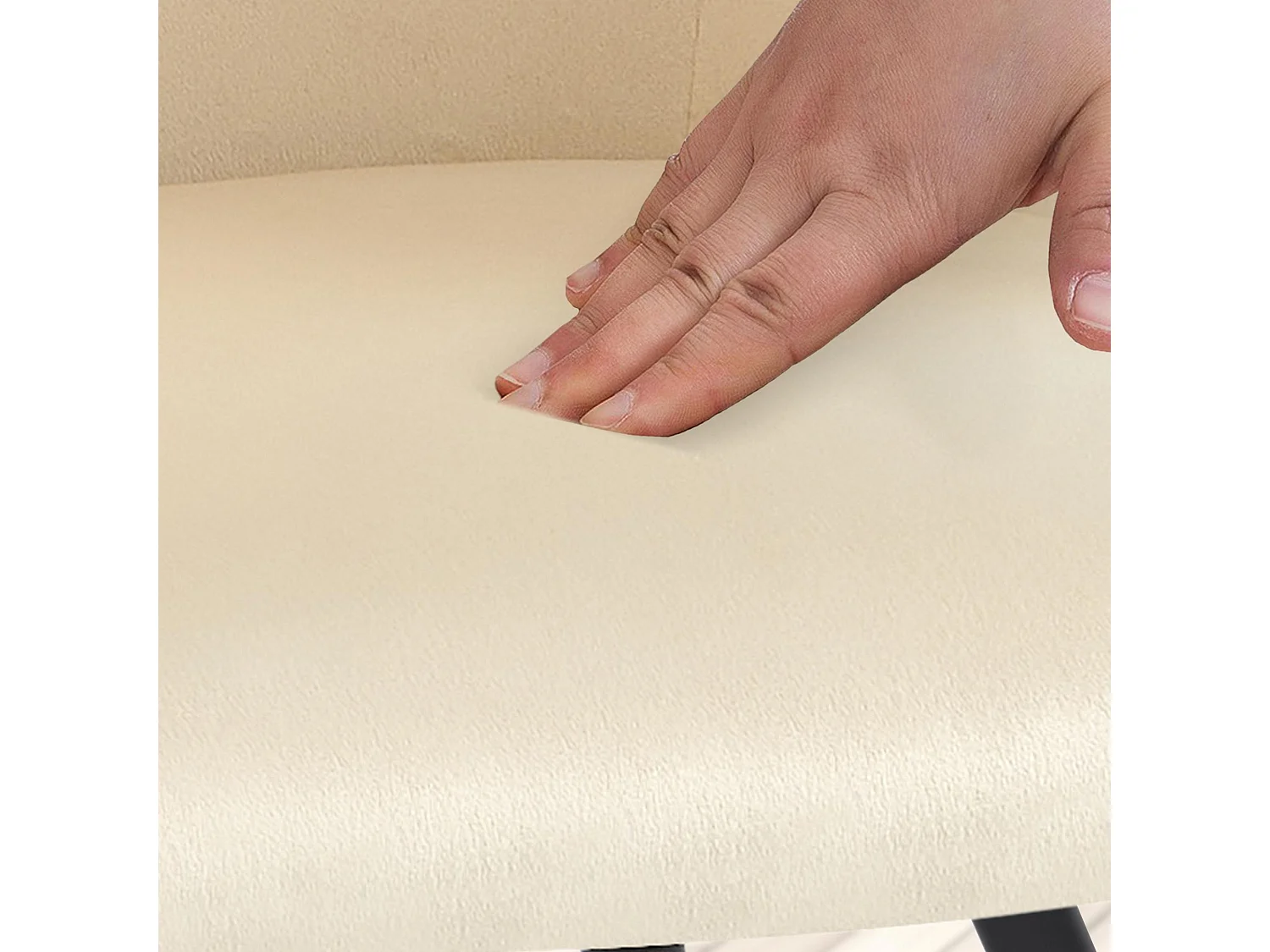 chaises avec accoudoirs - Velours & Chrome - Crème - Jaysie