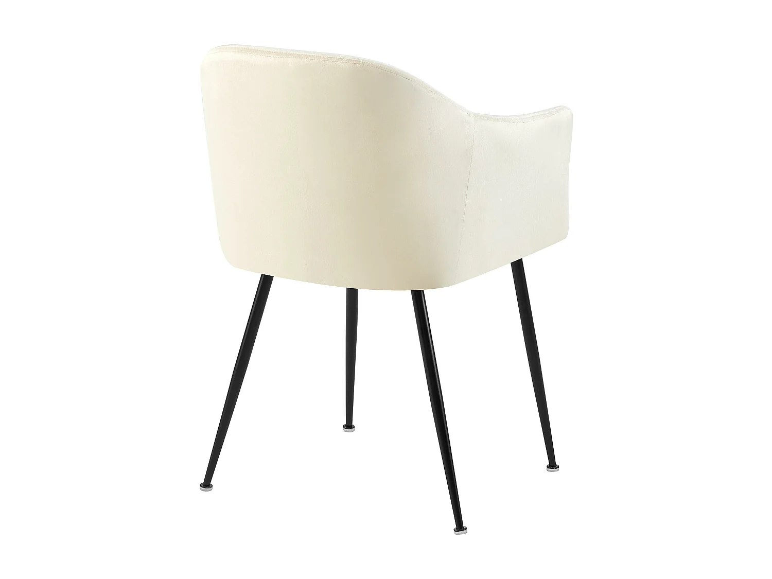 chaises avec accoudoirs - Velours & Chrome - Crème - Jaysie