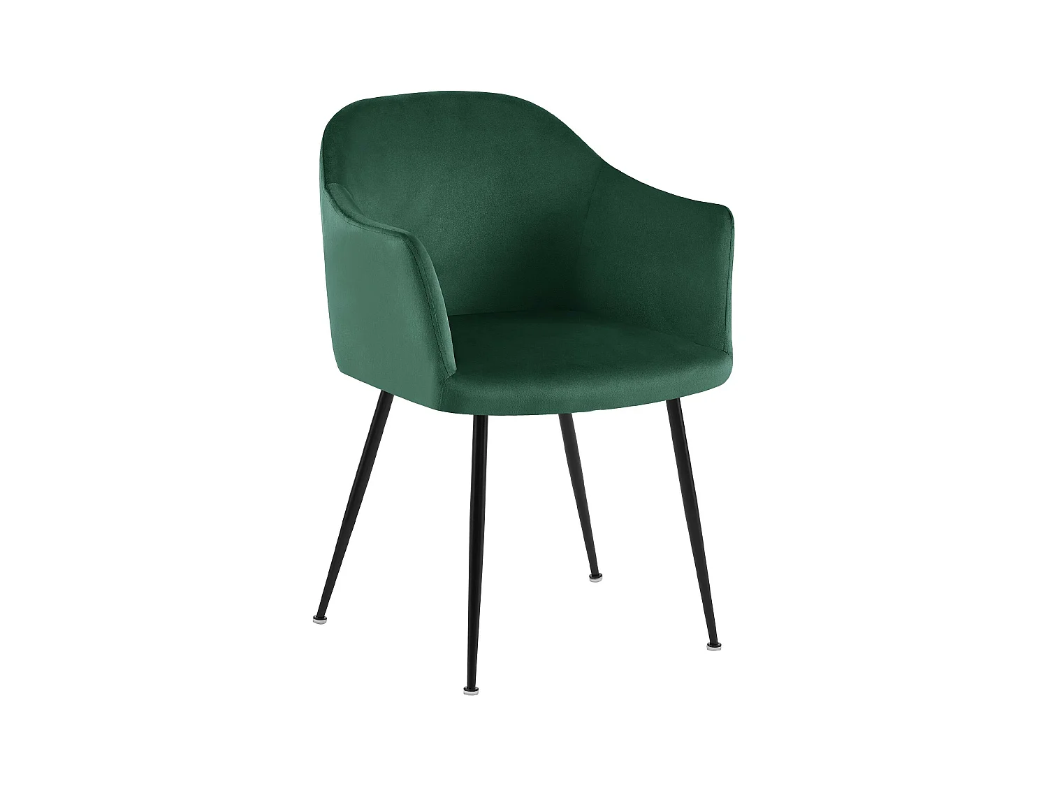 chaises avec accoudoirs - Velours & Chrome - Vert foncé - Jaysie
