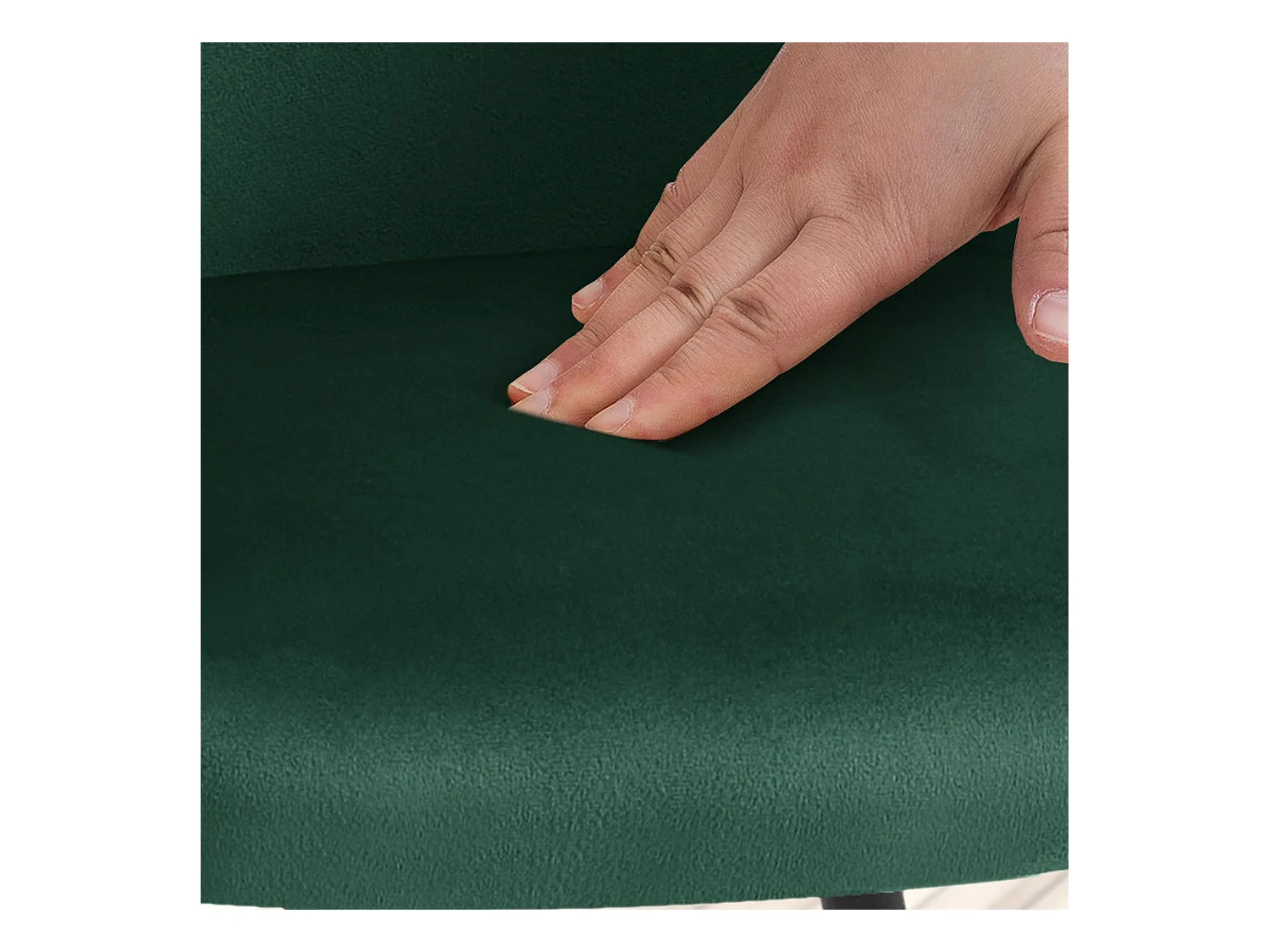 chaises avec accoudoirs - Velours & Chrome - Vert foncé - Jaysie